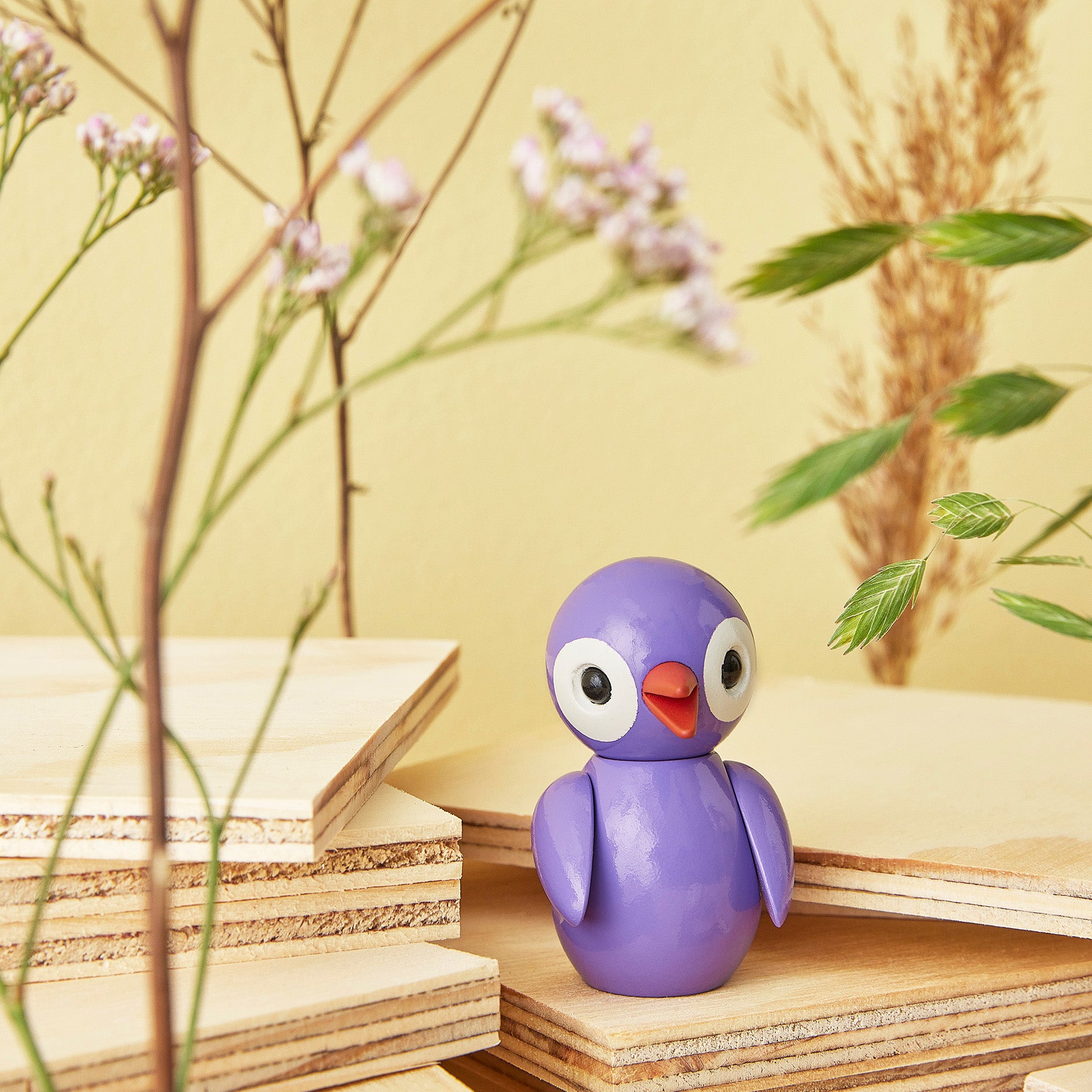 Spring Birds Playful Purple